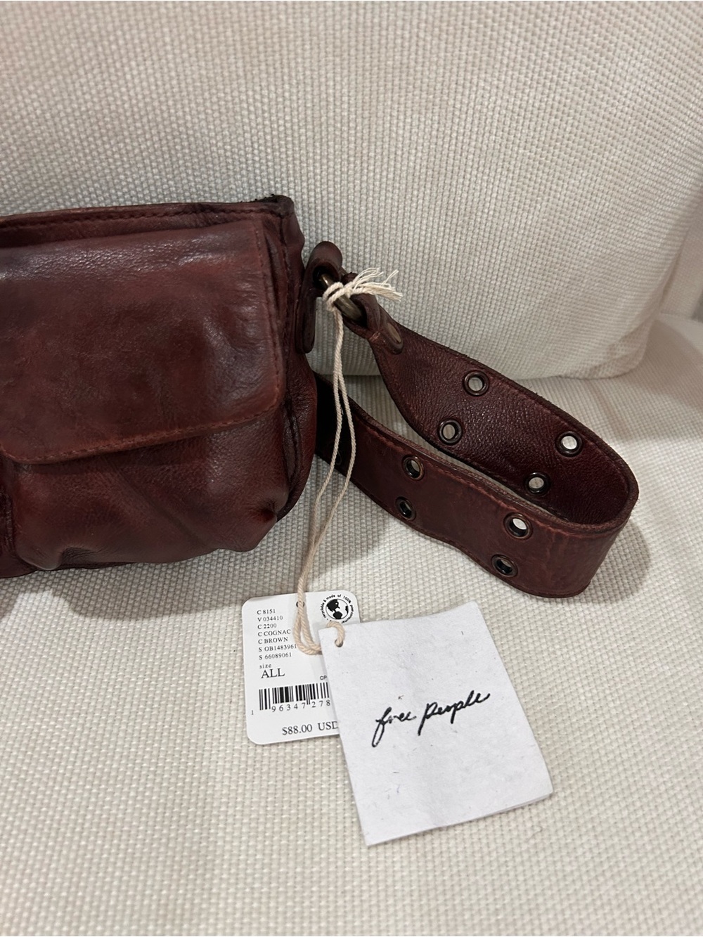 Free People Dark Cognac Wade Leather Sling Bag - Picture 5 of 10